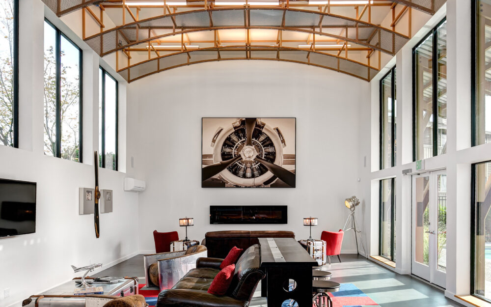 A view of the interior of the internet social lounge.