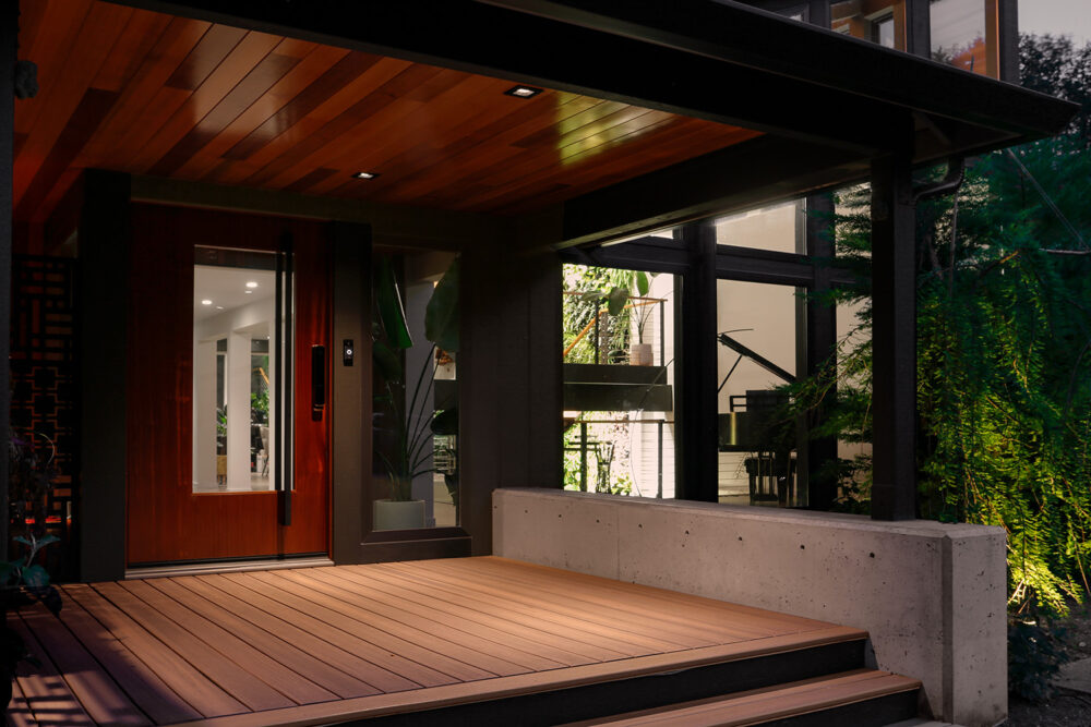 The front entry porch of the new addition.