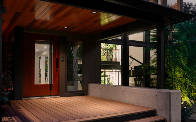 The front entry porch of the new addition.