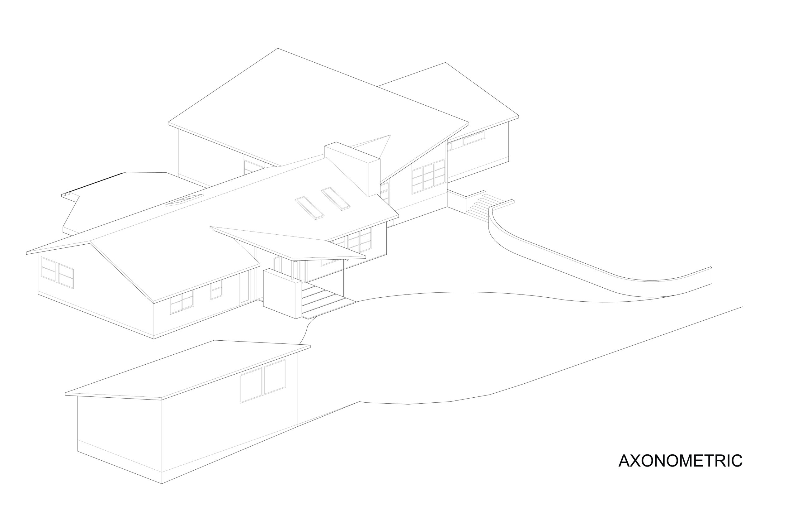 BERG_AXON FRONT_EDITED An axonometric drawing overview of the front of the building.