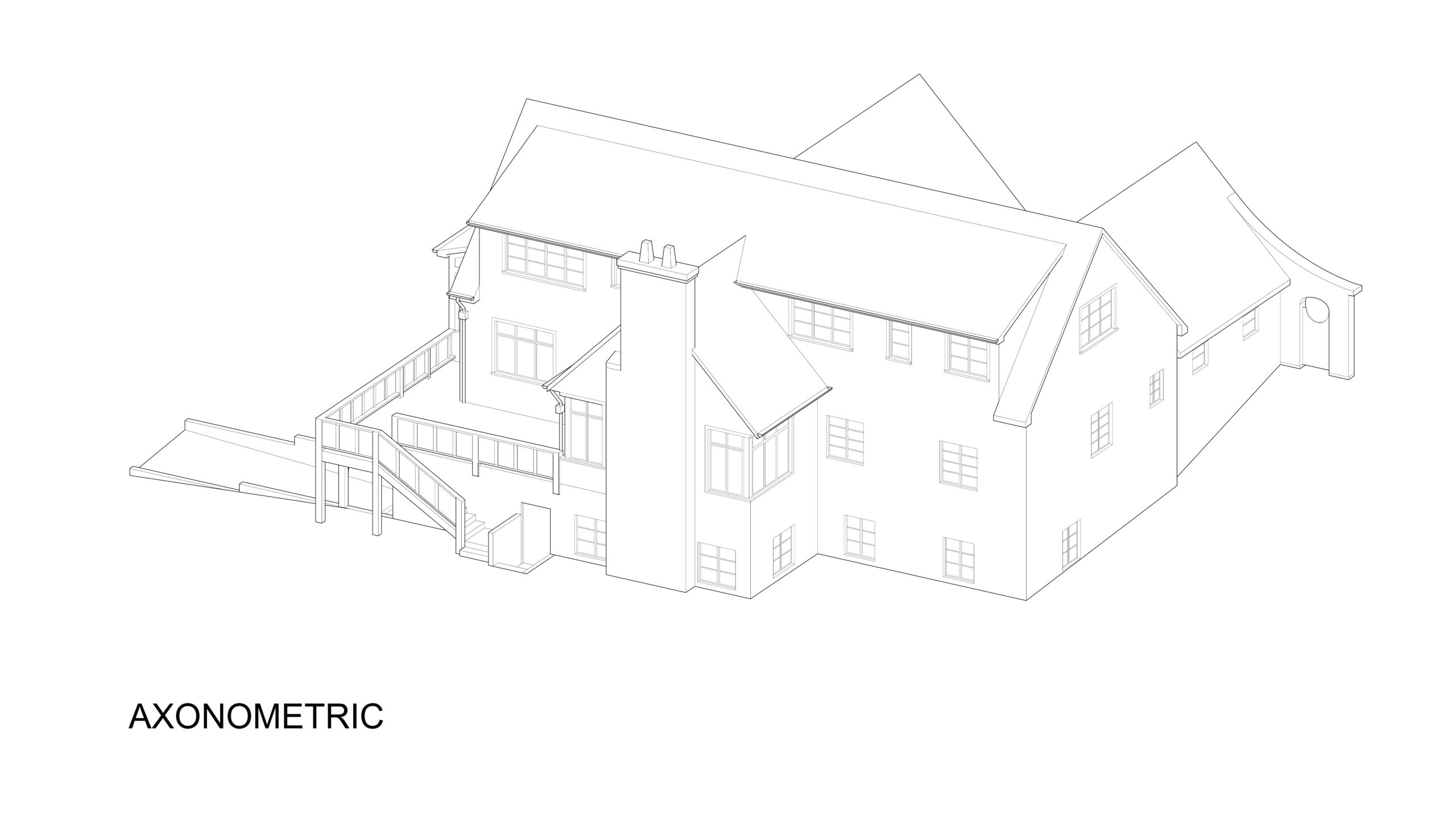 KELLY_AXON BACK_EDITED An axonometric drawing overview of the back of the house.