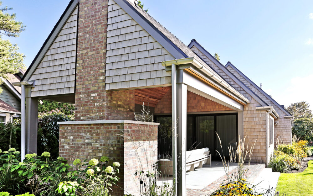 Close up view of the covered patio.