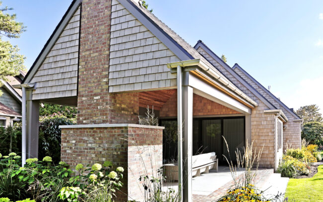 Close up view of the covered patio.